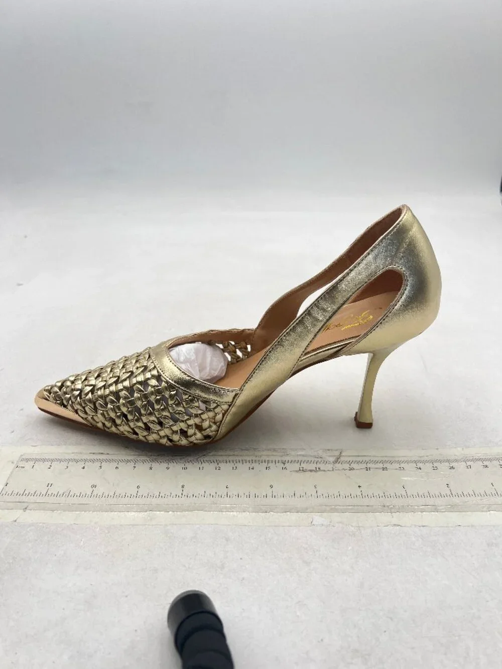 FOWT Gold Pointed Cap Toe Pumps Slip on Stiletto High Heels Hollow Cut Sexy Shoe